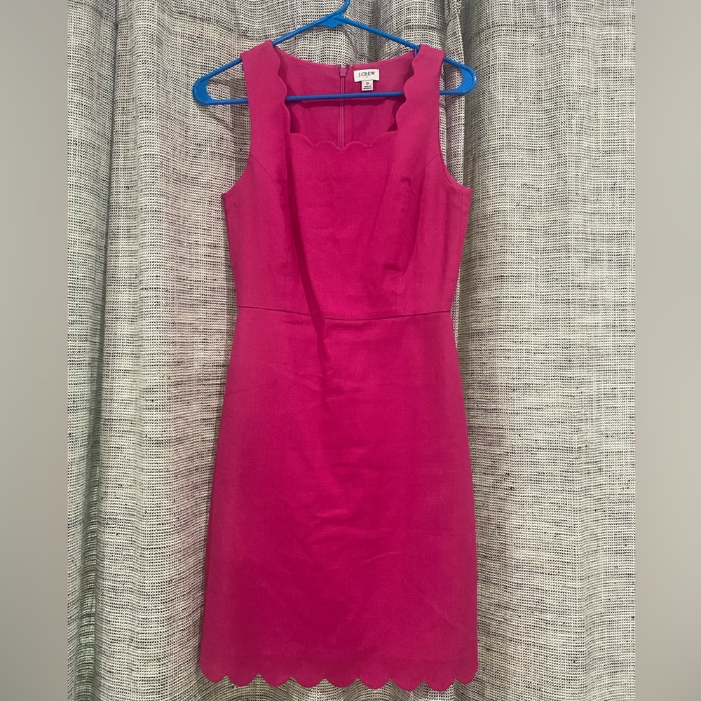 J Crew pink scalloped neckline dress. Size 0